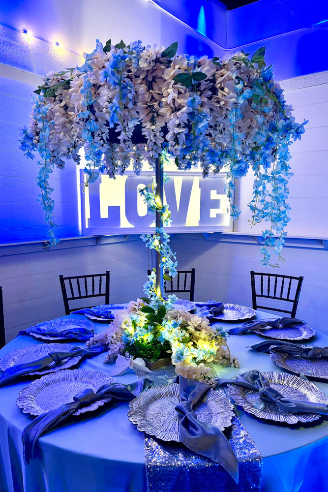 Photo scene stage styled with decor for beautiful family or group photos