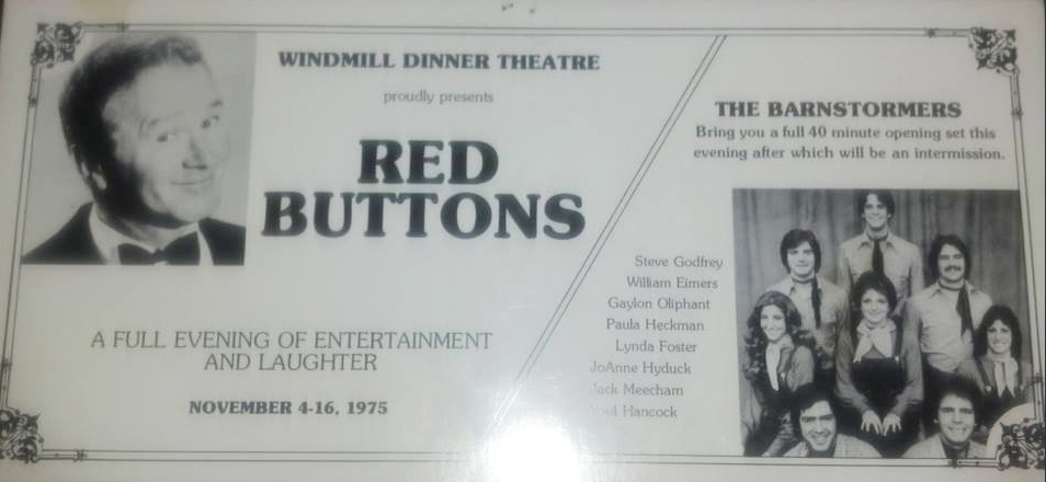 Red Buttons performs - Windmill Dinner Theater advertisement.