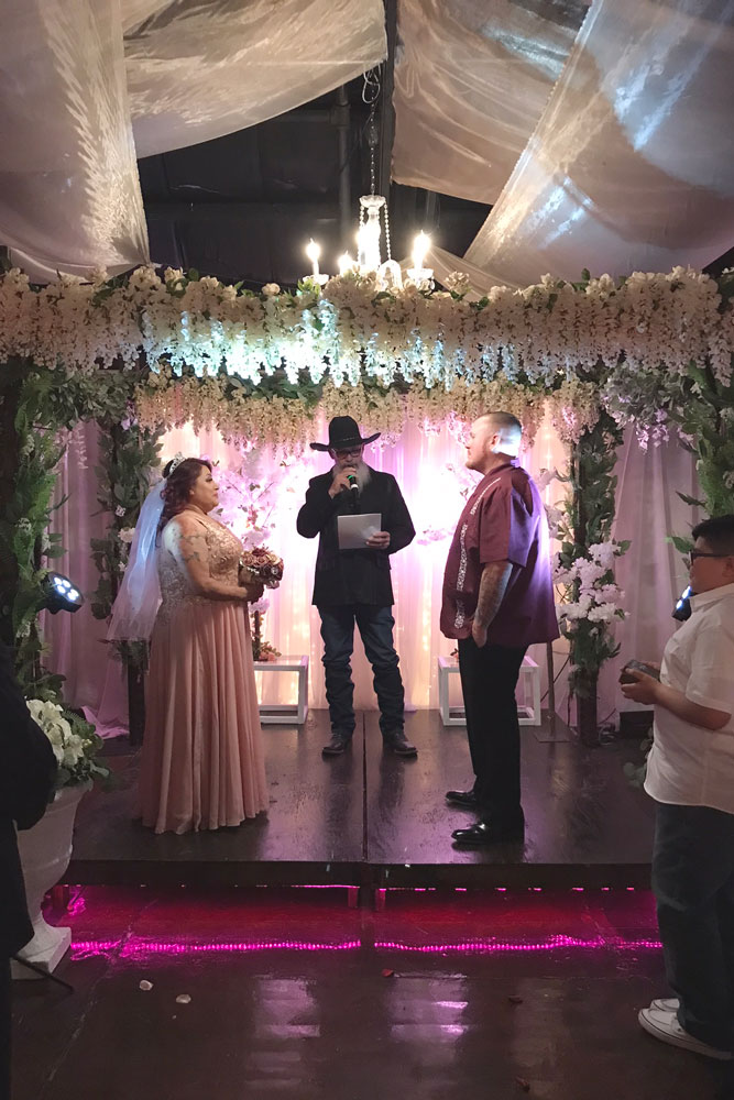 wedding ceremony couple saying vows