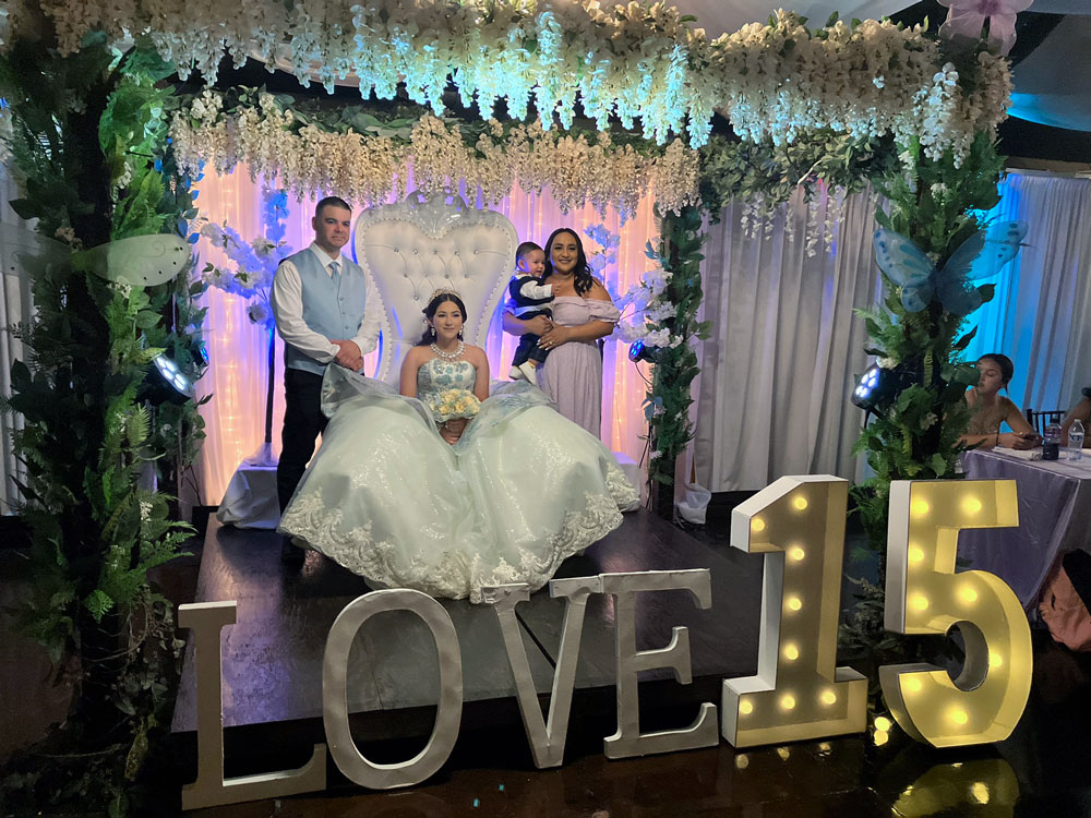Decorated garden gazebo that is a beautiful area for photos.