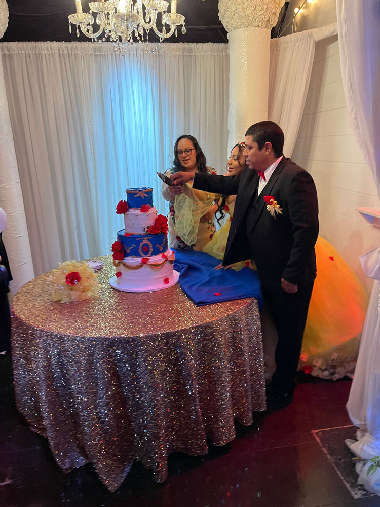 Special cake table designed with classic storybook elegance