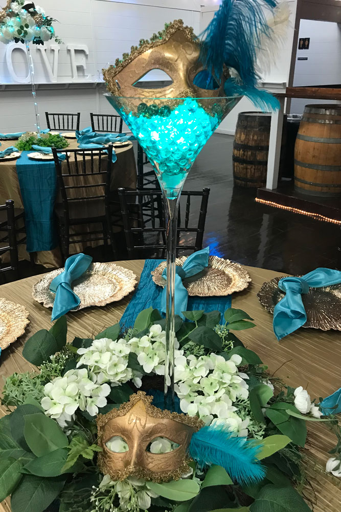 Masquerade Ball event theme table design
